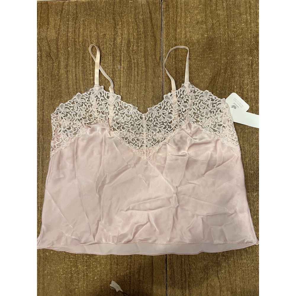 Vintage Wacoal Light Pink Satin Lace Camisole Size XL NWT 90s Lingerie Lounge